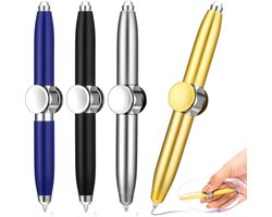 Fidgetpennen - 4 Stuks - met LED licht - Spinning Pen - Fidget Spinner - Fidget Pen - Balpen - Roterende Balpen - Stress vermindering - Pen - Stressbeheersing - Vinger spinner - Verlichten van vingerstress - Voor volwassenen en kinderen