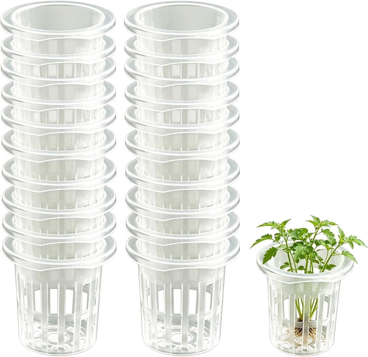 20 Stuks Hydroponische Plantenmanden van Plastic, Ideaal voor Soilless Teelt en Tuinieren op Balconies