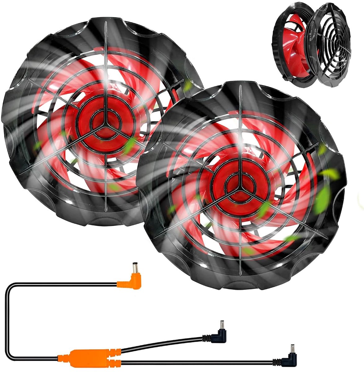 21 V vervanging voor airconditioning werkkleding, koeljas, korte/lange mouwen, bouwwerkzaamheden, mini-ventilator met 3 snelheden voor opening van 9 cm
