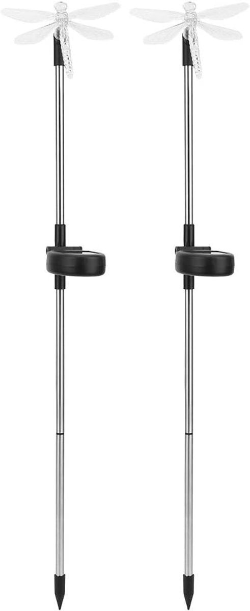 2 Stuks Tuinverlichting op Zonne-energie, Unieke Dragonfly Buitenkleur Veranderende Zonne-verlichting LED-gazonverlichting Tuinpaallicht Decoratieve Zonne-verlichting