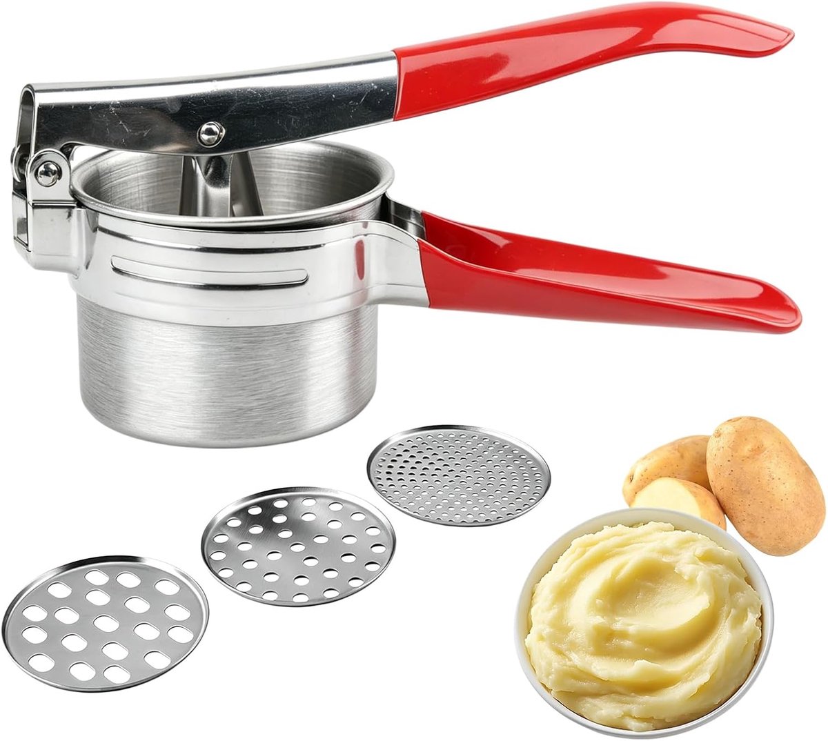 27×10×10cm Spätzlepers roestvrij staal: roestvrij staal aardappelpers, functioneel design aardappelpers roestvrij staal ergonomische handgreep spätzle rasp roestvrij staal voor keuken en