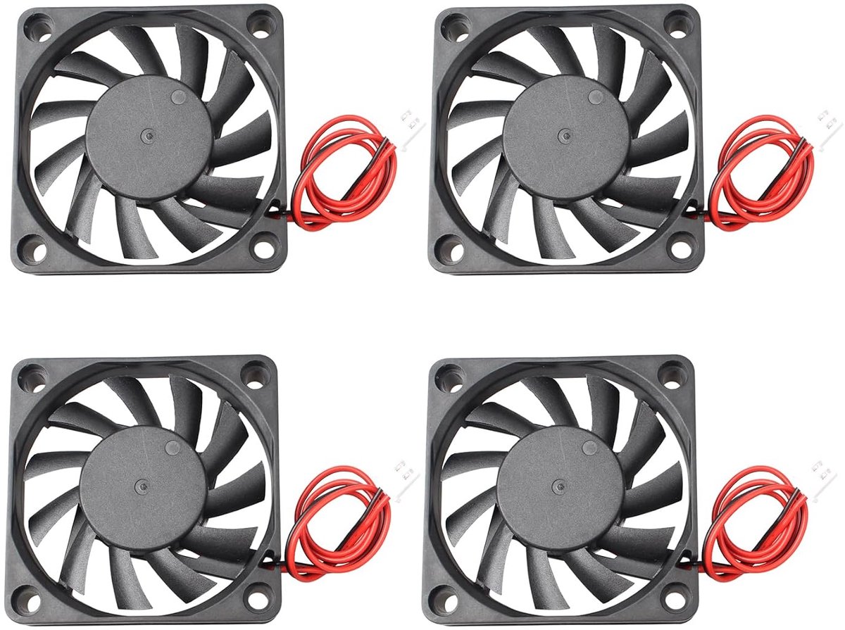 4 stuks 6010 DC 24V stille koelventilator 60x60x10mm computer CPU-systeem koellichaam borstelloze ventilator met 2-pins aansluiting voor 3D Printer PC CPU computerkasten