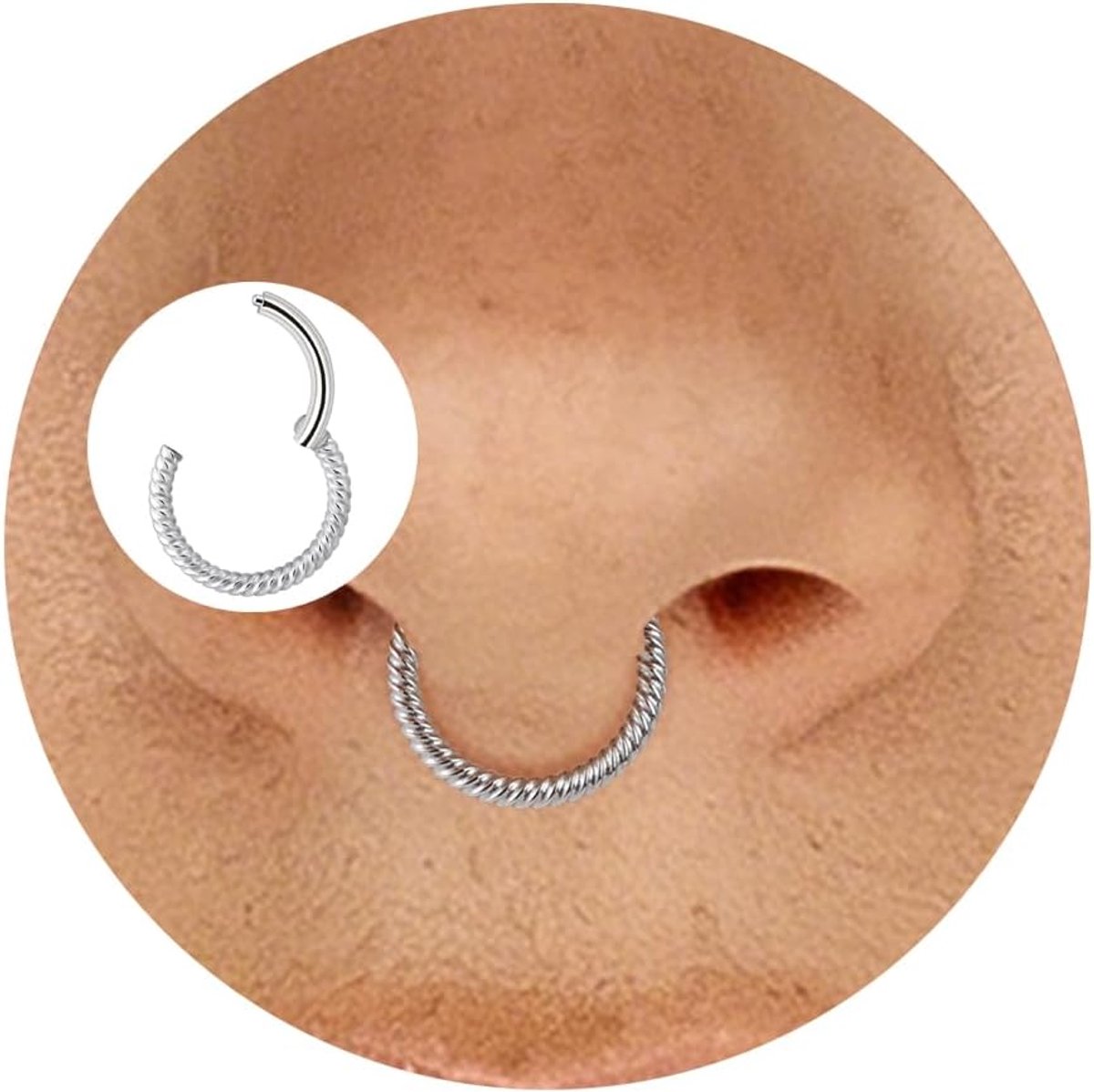 16G septum piercing chirurgisch staal septum ring goud zilver zwart zilver neuspiercing ring daith conch helix tragus rook piercing oor segmentring clicker neusring 6/8/10mm