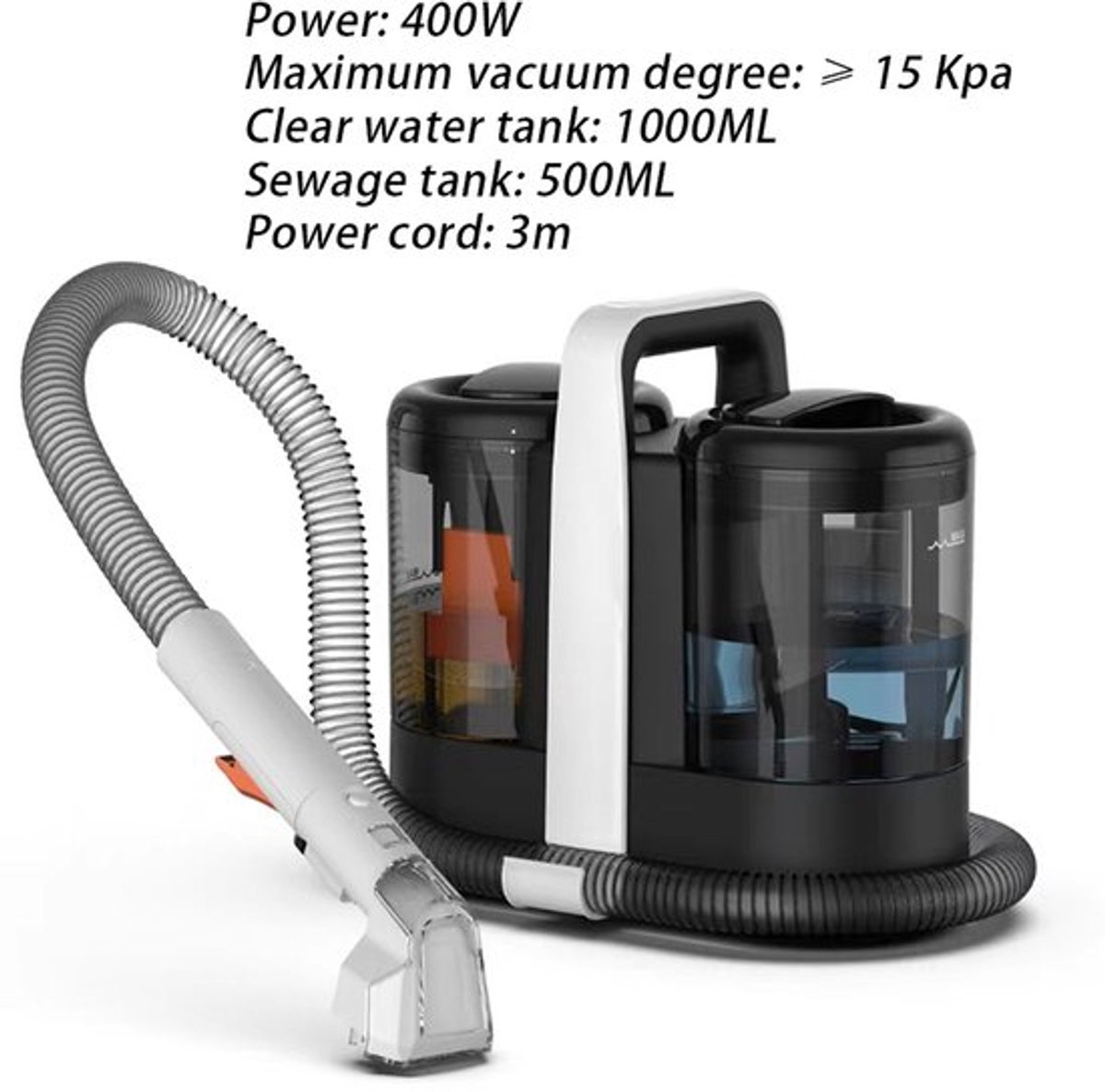 Vlekkenreiniger Tapijtreiniger - 15KPA Zuigkracht - 450 W Vermogen - 800 ml Vuilwatertank - ABS Materiaal - Voor Tapijt En Stoffering