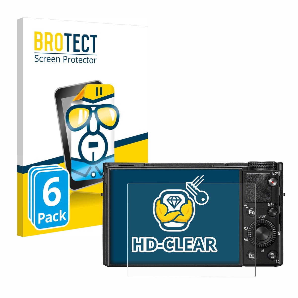 BROTECT - Screenprotector voor Sony Cyber-Shot DSC-RX100 VII / VIIA - Folie Beschermfolie transparant 6 Stuks