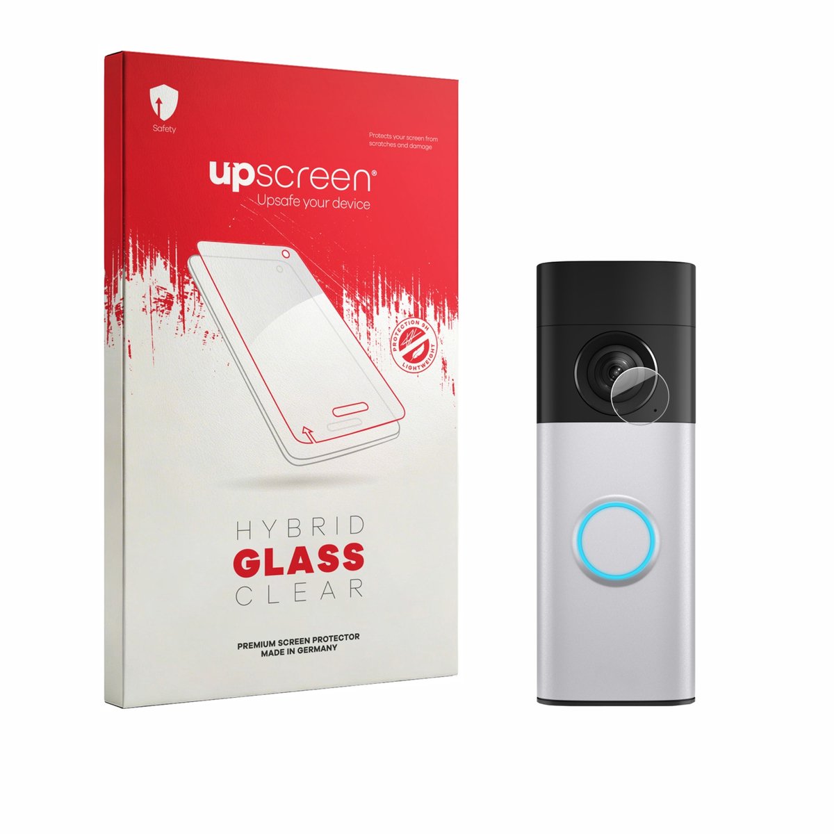 upscreen - Screenprotector voor Ring Battery Video Doorbell Plus (2. Gen.) - Folie Beschermfolie Beschermglas transparant