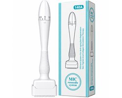Dermastamp 140 Naalden - Verstelbaar 0-3 mm - Microneedling - Dermaroller - Voor Huid, Haargroei & Baardgroei