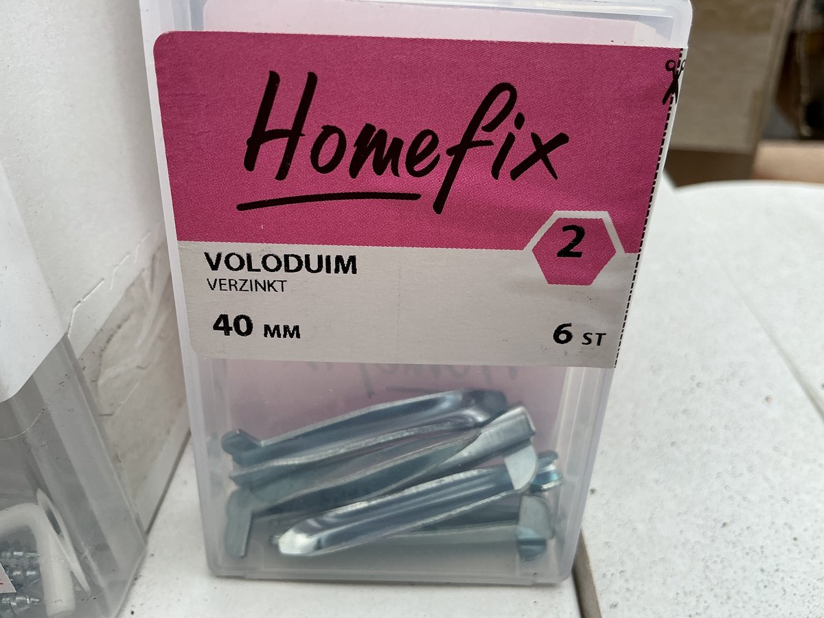 Ophanghaak in spijkervorm. Voloduim. Verzinkt. 40mm. Lang. 6 stuks. Homefix
