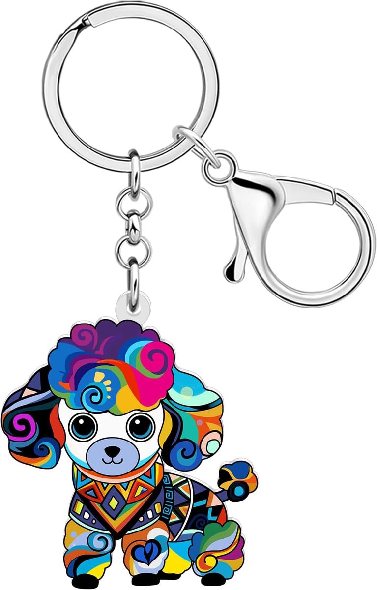 Poedel Hond Sleutelhanger Goldendoodle Geschenken, Boho Hond Tas Charm Rugzak Portemonnee Sleutelhanger Accessoires voor Vrouwen Meisjes