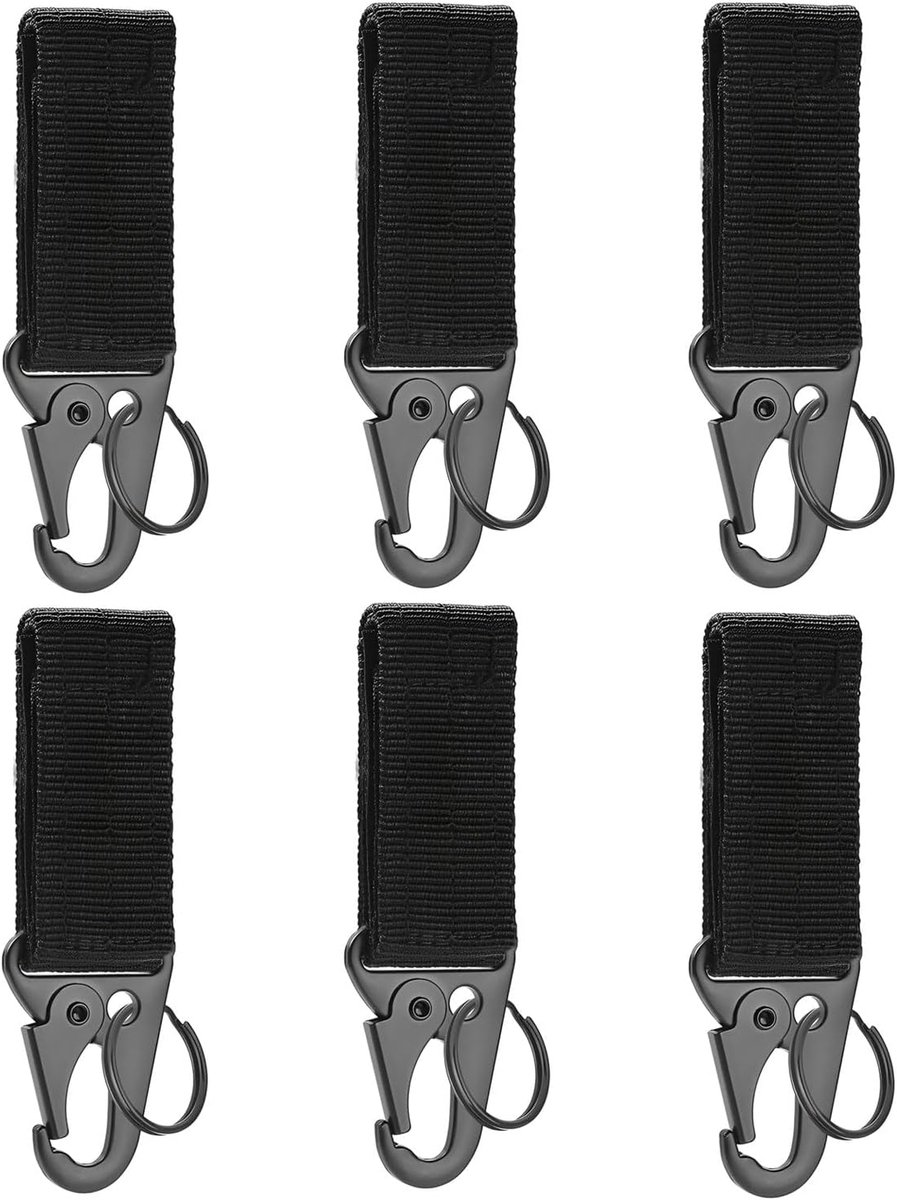 Karabijnhaken, van nylon, zwart, voor riemen, rugzakken, vesten