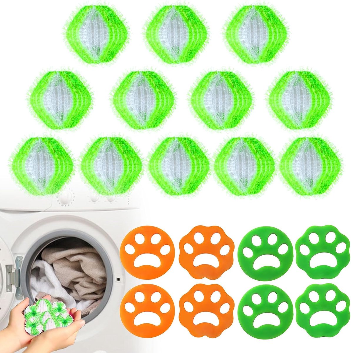 20 stuks wasmachine dierenhaarverwijderaar, pluisbal voor wasmachine, haarvanger wasmachine, herbruikbare haarvanger, voor de wasballen tegen dierenharen