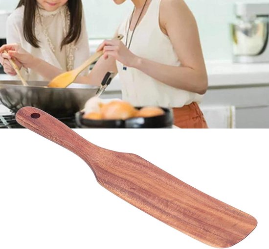 9/11 Inch Houten Spatel, Kleine Houten Flipper Ei Schraper Biefstuk Platte Houten Draaier Multifunctioneel Hout Koken Servies Keuken Gebruiksvoorwerp Voor Omdraaien, Serveren, Schrapen(29 * 5.5cm) — afbeelding 4