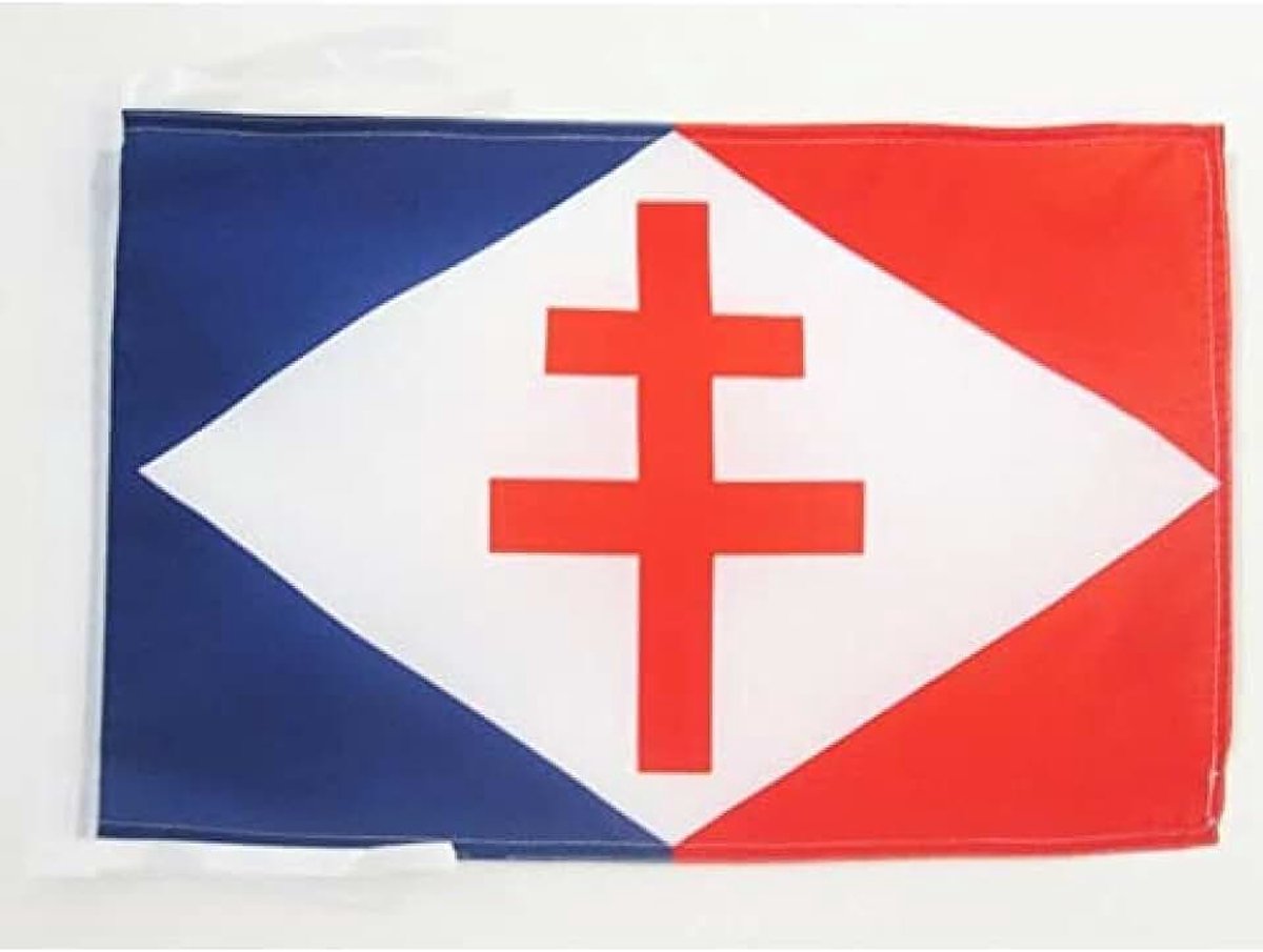 Forces Flag - 18'' x 12'' - 100% Polyester Forces of France Small Banner with Two Cords - Fade Resistant - Vivid Colors - 18x12 in - 45x30 Cm