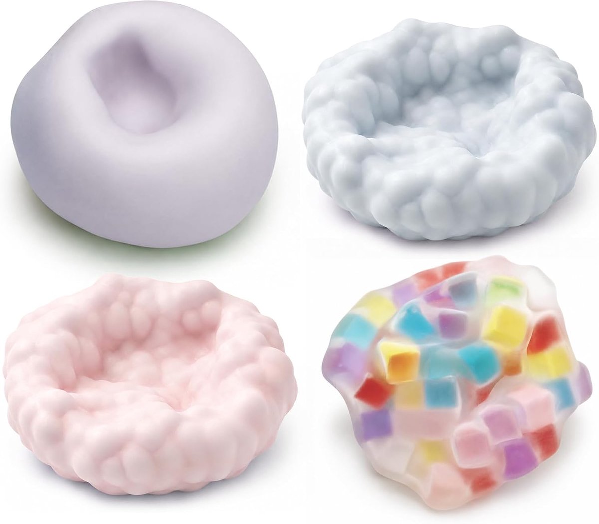 4 stuks stressballen, squishy bal, knijpspeelgoed, stressballen, antistress