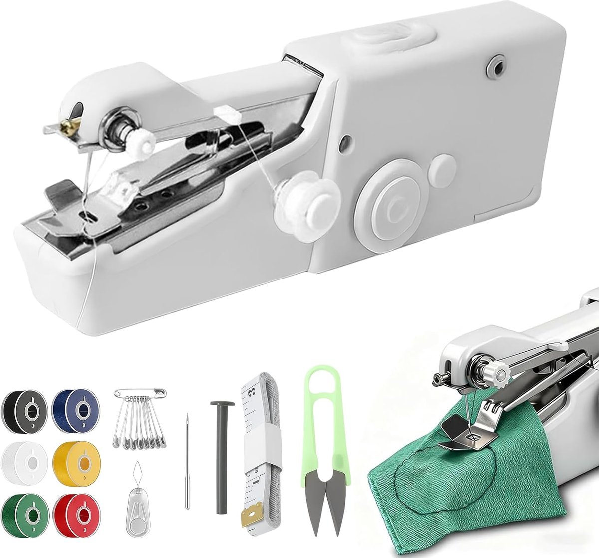 Naaimachine elektrisch wit - complete set met accessoires voor beginners en kinderen