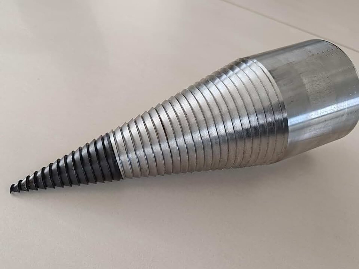 Houtsplijter, boorkegel, kegelsplijter, 80 mm, verwisselbare punt, opnames/boringen 24 mm, 40 mm, 42 mm, 45 mm, 48 mm, 50 mm linkse schroefdraad (opname 40 mm)