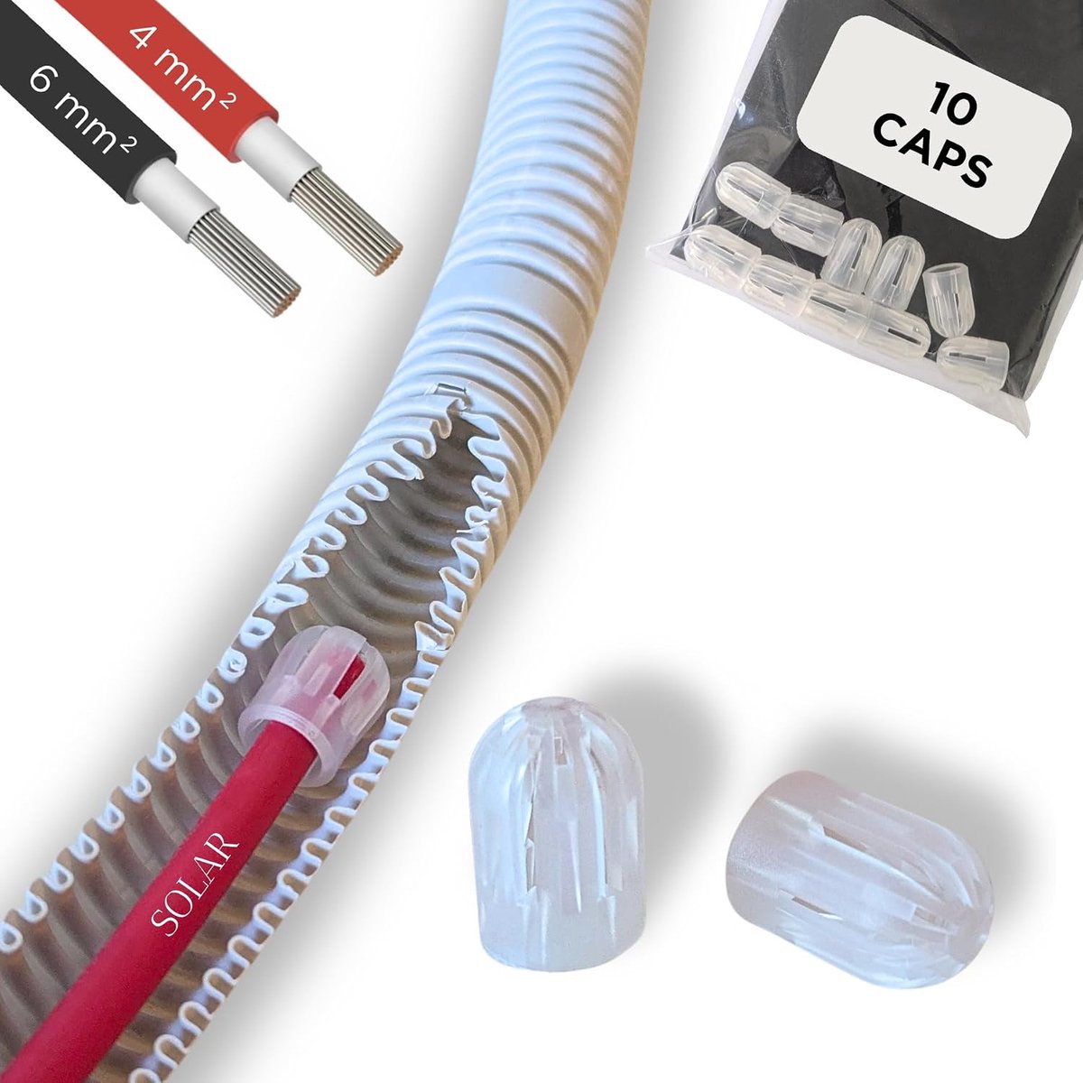 Kabelintrekhulp voor lege buizen, vaste intrekhulp voor lege buizen, zonnekabels 4 mm² en 6 mm² voor ambachtslieden en leken