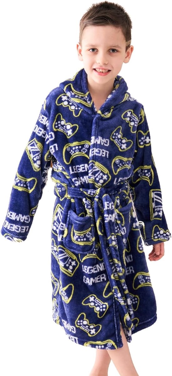 Badjas met Capuchon Fleece Badjas voor Jongens Nachtkleding Kinderen