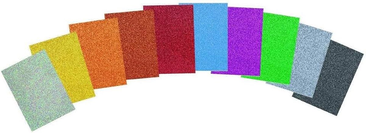 Glitterkarton 20x30cm briljant, 10 vellen, gesorteerd