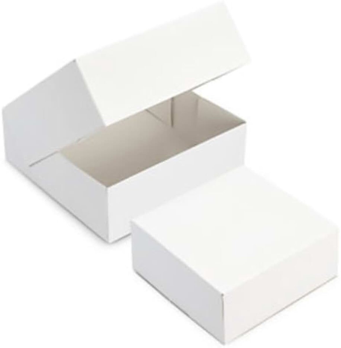 Set van 50 bakdozen 20 x 8-50 vierkante voorraaddozen wit