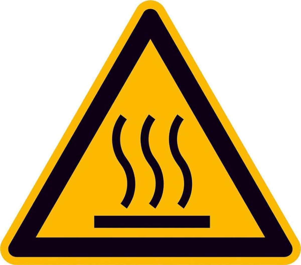 Waarschuwingsbord Fol 10 st. Hete oppervlakte SL50 mm