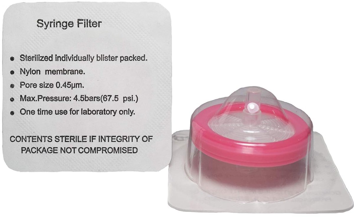 0,45 micron 30 mm, nylon roze steriele spuit filter (30/stuks)