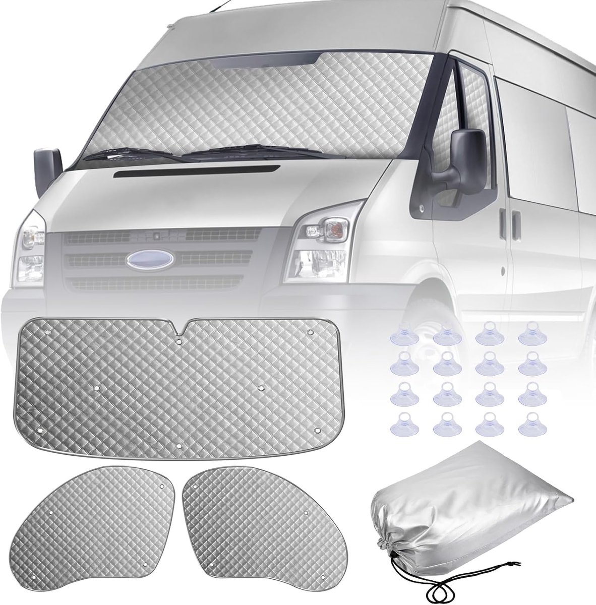 Set van 3 thermische zonneschermmatten voor Ford Transit Van MK7