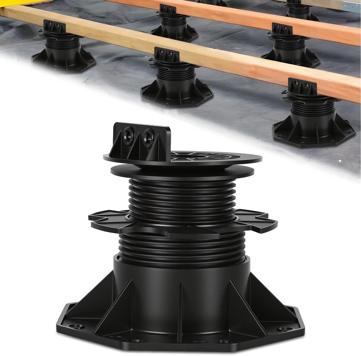 00 stuks stellagers, in hoogte verstelbaar, 75-145 mm terraslagers