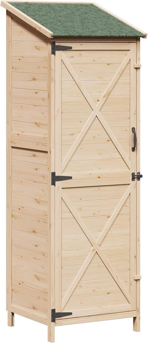 Tuinschuur natuur 59,5 x 56 x 176,5 cm massief hout sparren