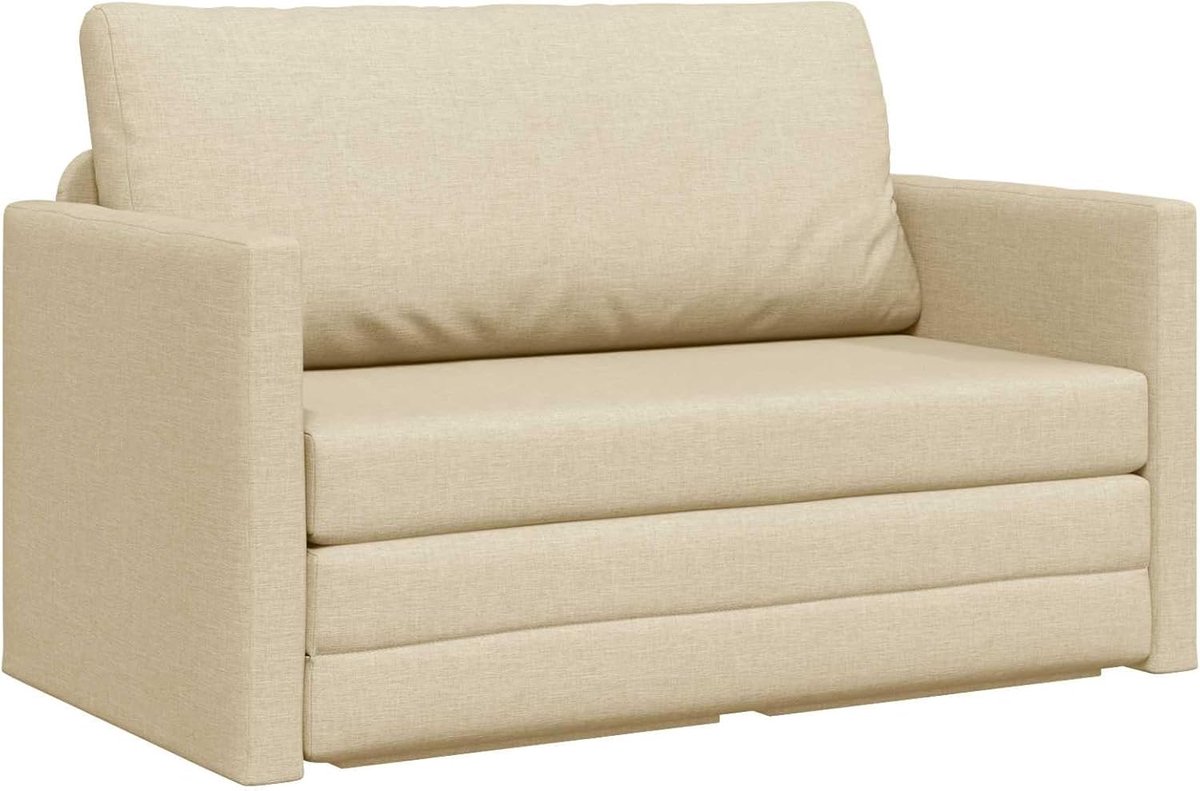 Vloerbed 2-in-1 crème 124x71x78 cm stof, dagbed slaapbank slaapbank logeerbed voor woonkamer kantoor logeerkamer kleine ruimtes 4106697