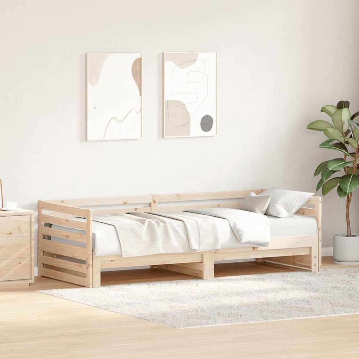 Dagbed met uittrekbed zonder matras 80x200 cm, slaapbank dagbed slaapbank voor woonkamer logeerkamer kleine woningen 868188