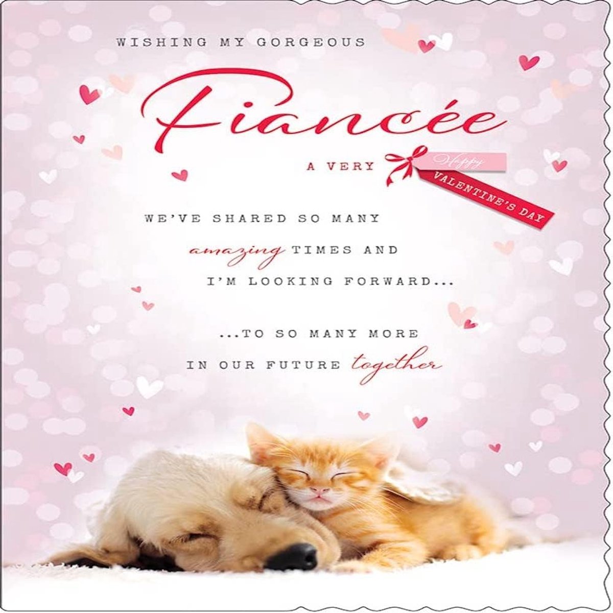 Garde Valentijnsdag kaart Prachtige verloofde - 10 x 7 inch