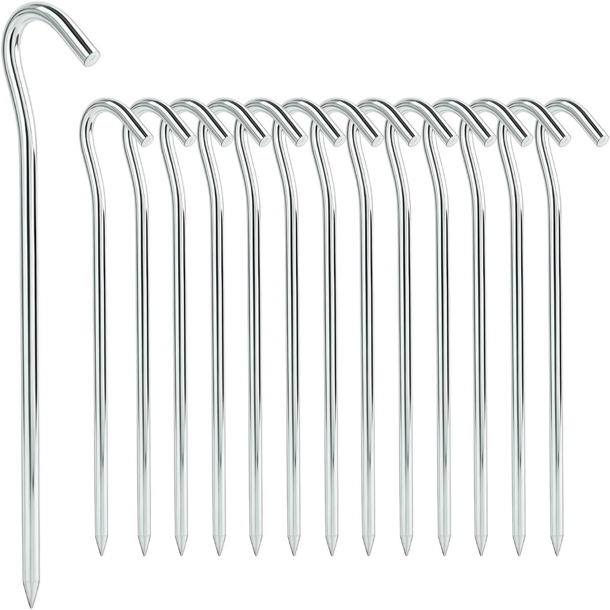 Tentharingen, 18 cm, stabiele spijkers, haringen, anker voor harde vloer, tent, paviljoen, tuin, camping, vissen