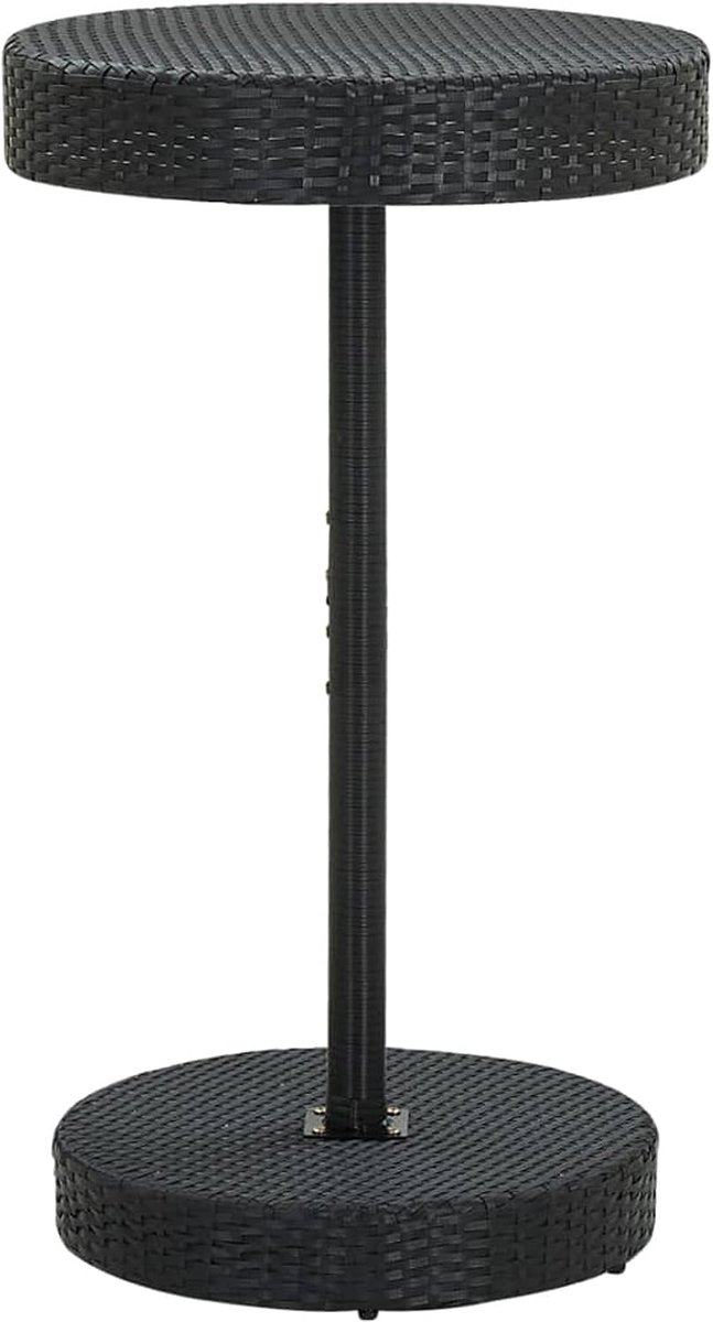 Tuintafel, ronde tafel, eettafel, rattentafel, balkontafel, bijzettafel, theetafel, terrastafel, koffietafel, salontafel, tuinmeubelen, terrasmeubel, zwart, 60,5 x 106 cm, polyrotan