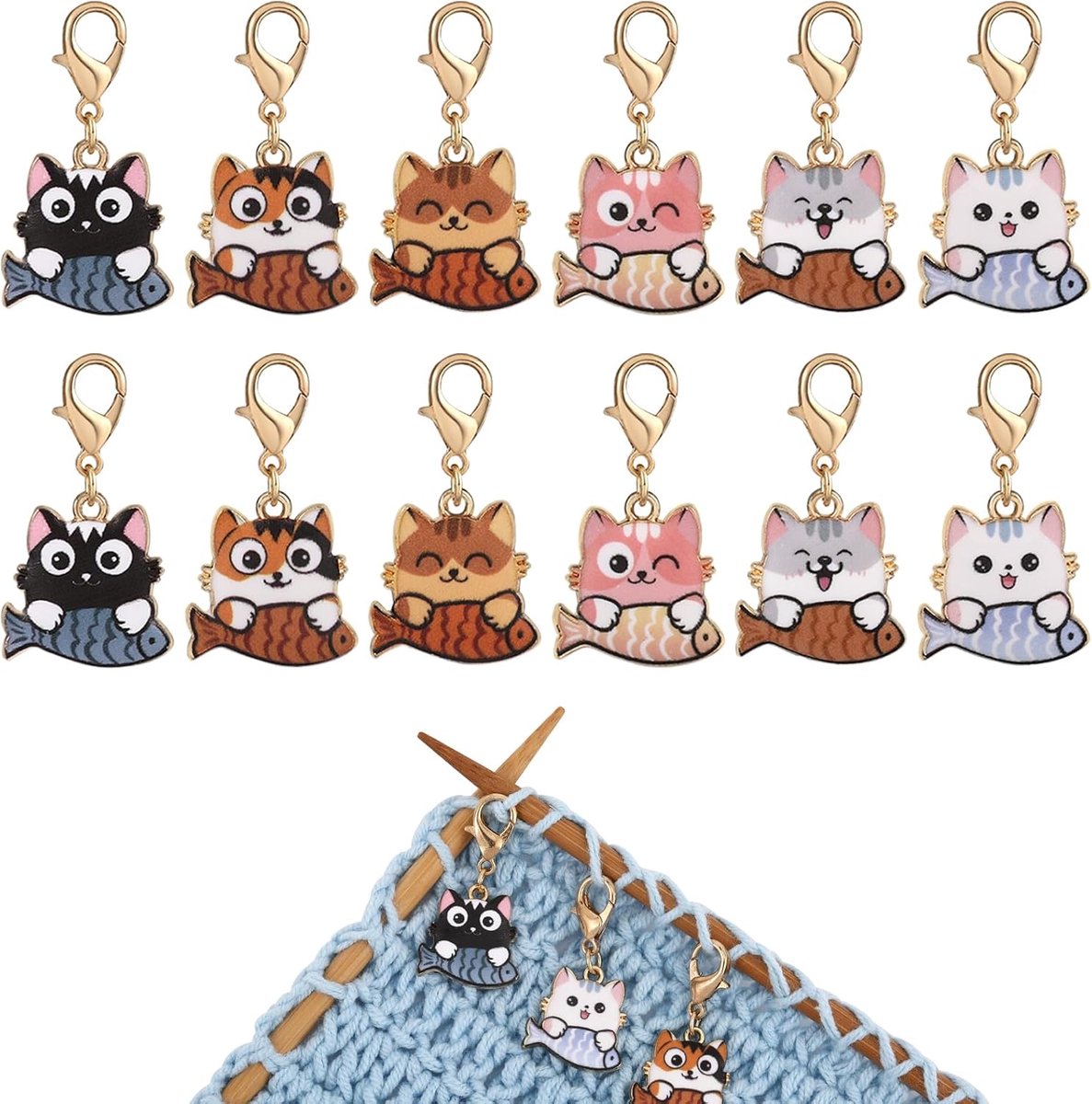 Markers Verwijderbare Haak Breien Markers Met Kreeft Sluiting Charms Voor Naaien Breien Weven Accessoires DIY Craft