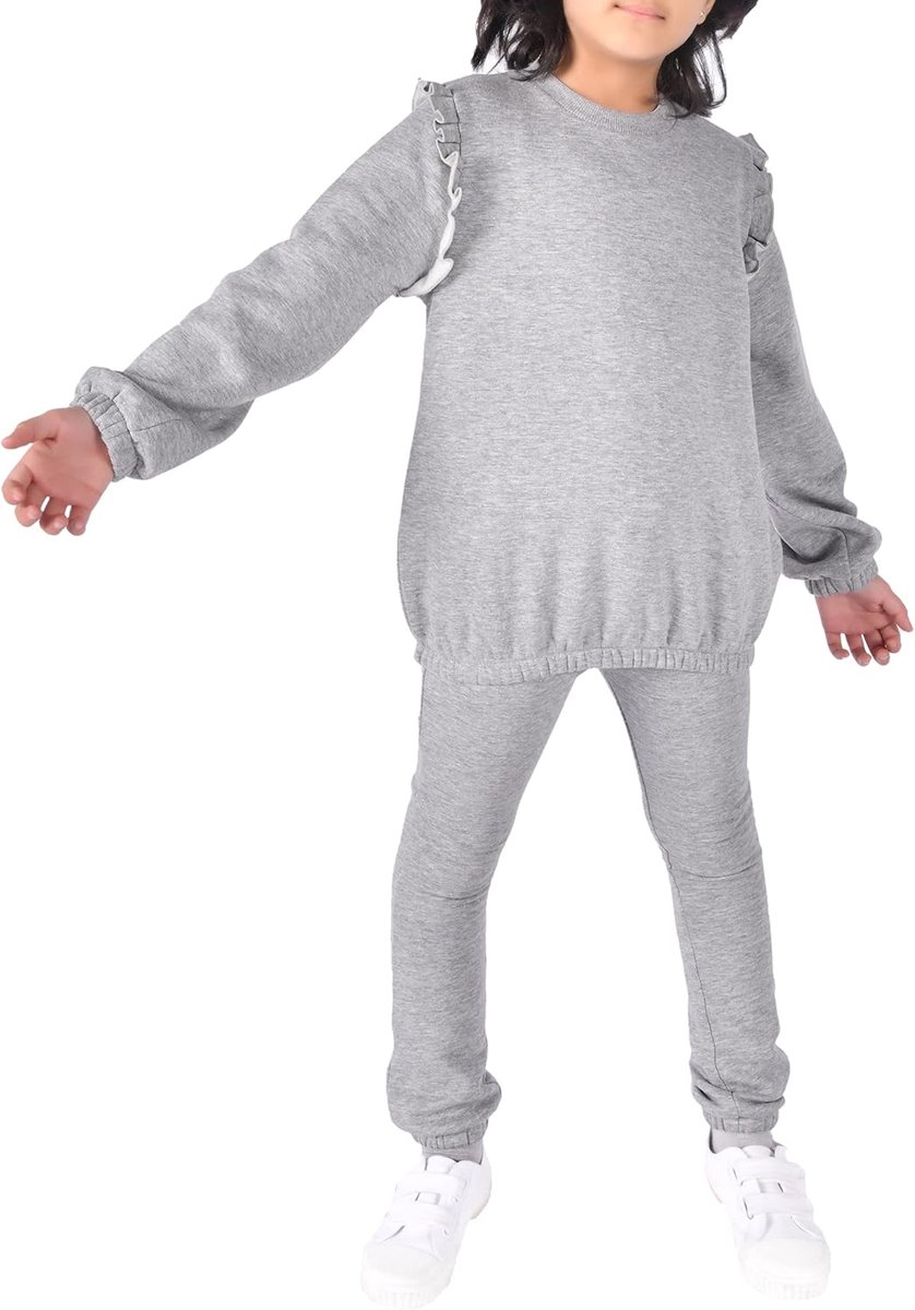 Trui voor meisjes, Grijs Marl, 5-6 jaar