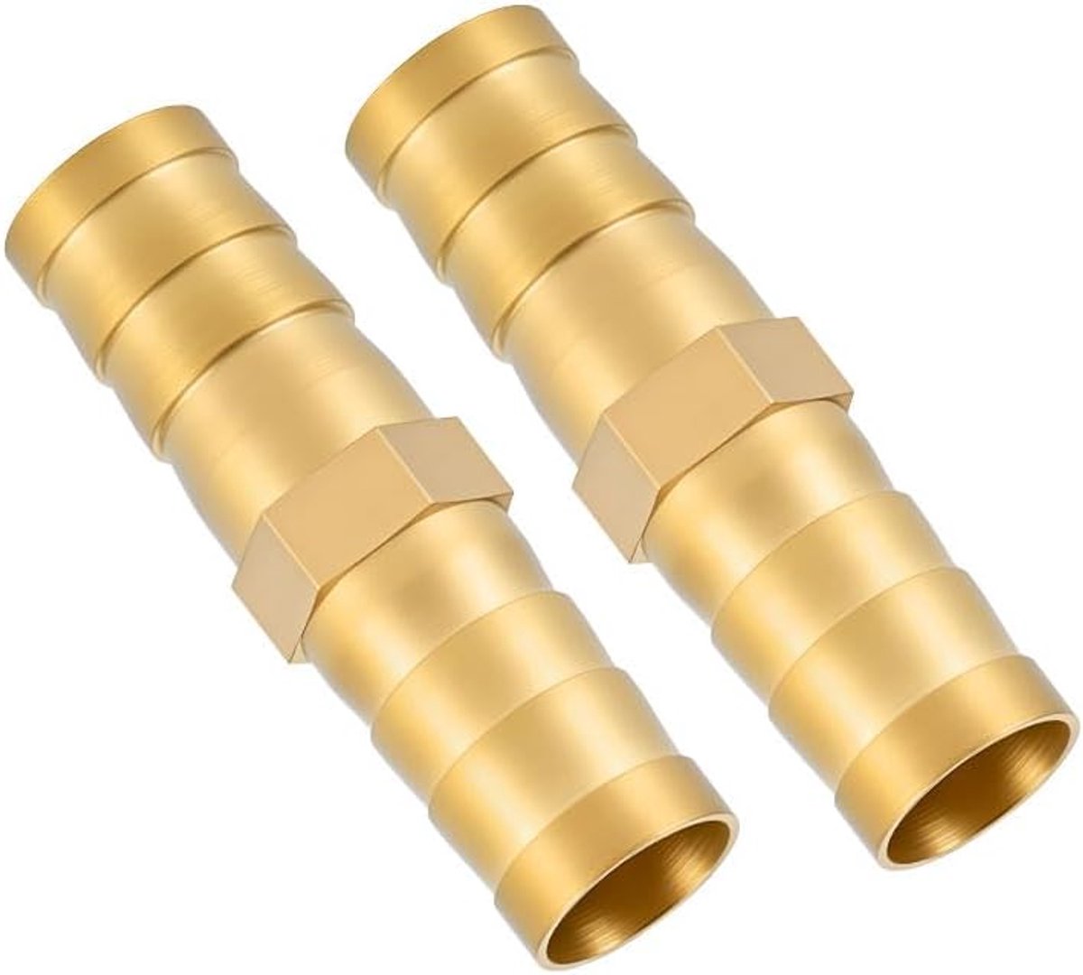 2 stuks rechte baardverbinding van messing voor slang, koppelstuk voor slang voor lucht, gas, water, brandstof, 6 mm, 8 mm, 10 mm, 12 mm, 14 mm, 16 mm