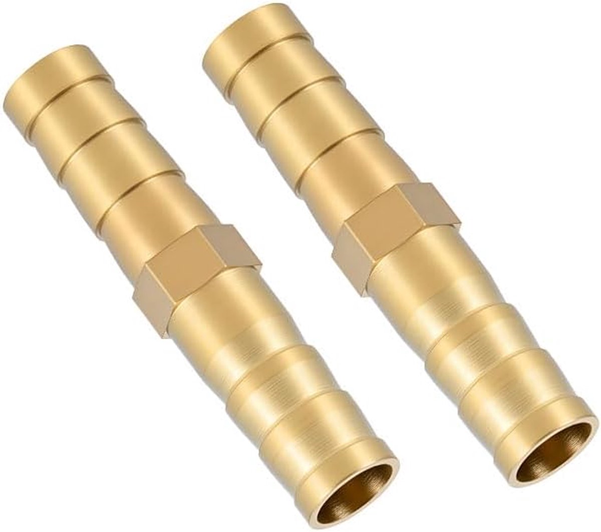 2 stuks rechte baardverbinding van messing voor slang, koppelstuk voor slang voor lucht, gas, water, brandstof, 6 mm, 8 mm, 10 mm, 12 mm, 14 mm, 16 mm