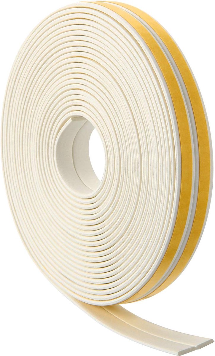 schuimband, afdichting, strip voor deur, raam, tocht, uitsluiting, EPDM-band, zelfklevende afdichtstrip voor geluid, windgeruisdicht, 12 m (zwart)