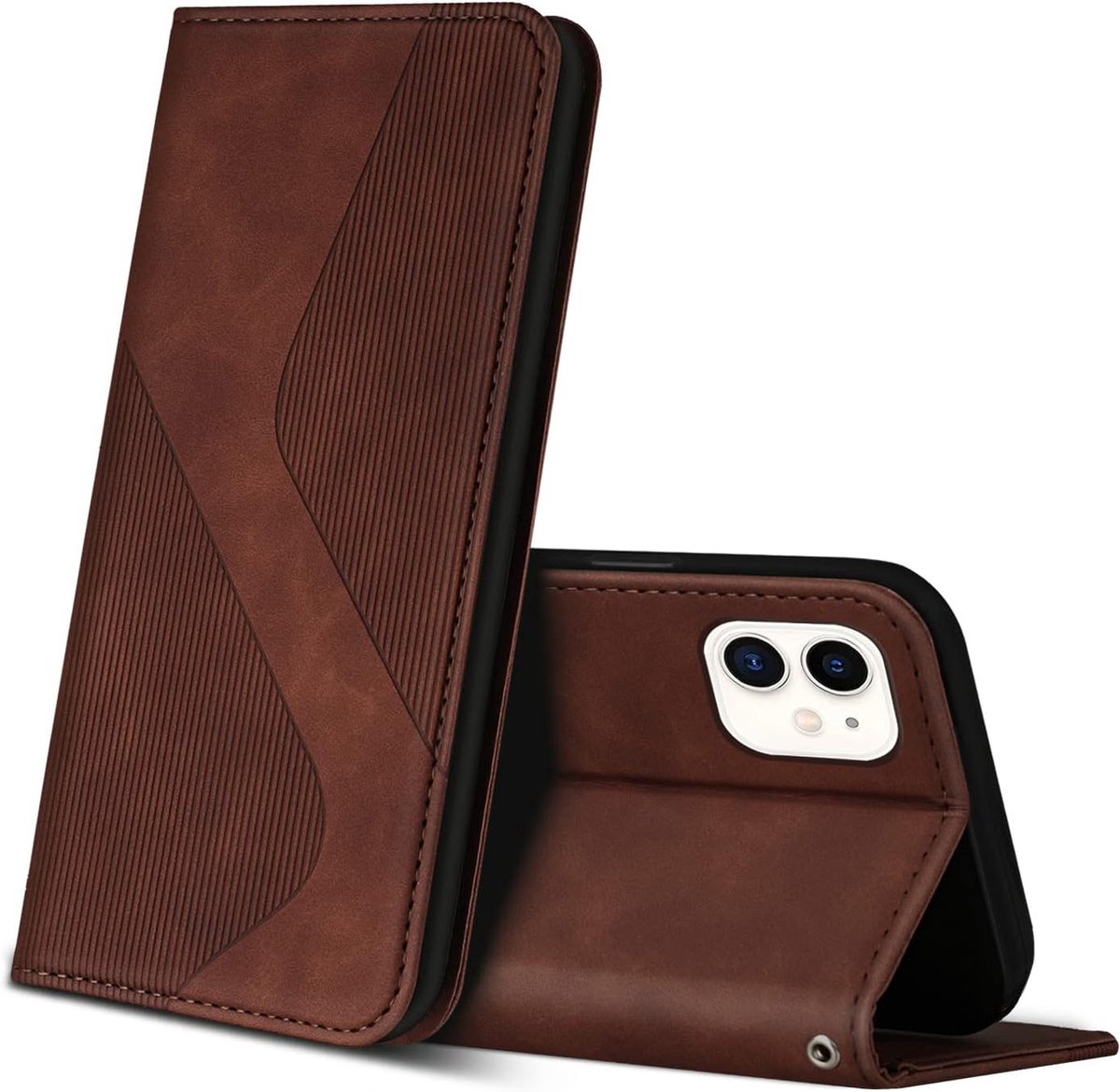 Hoesje voor iPhone 11, PU Kunstleer Bookcase Telefoonhoesjes met [Kaartsleuven] [Stand], Flip Case Beschermhoesje voor iPhone 11 (Bruin)