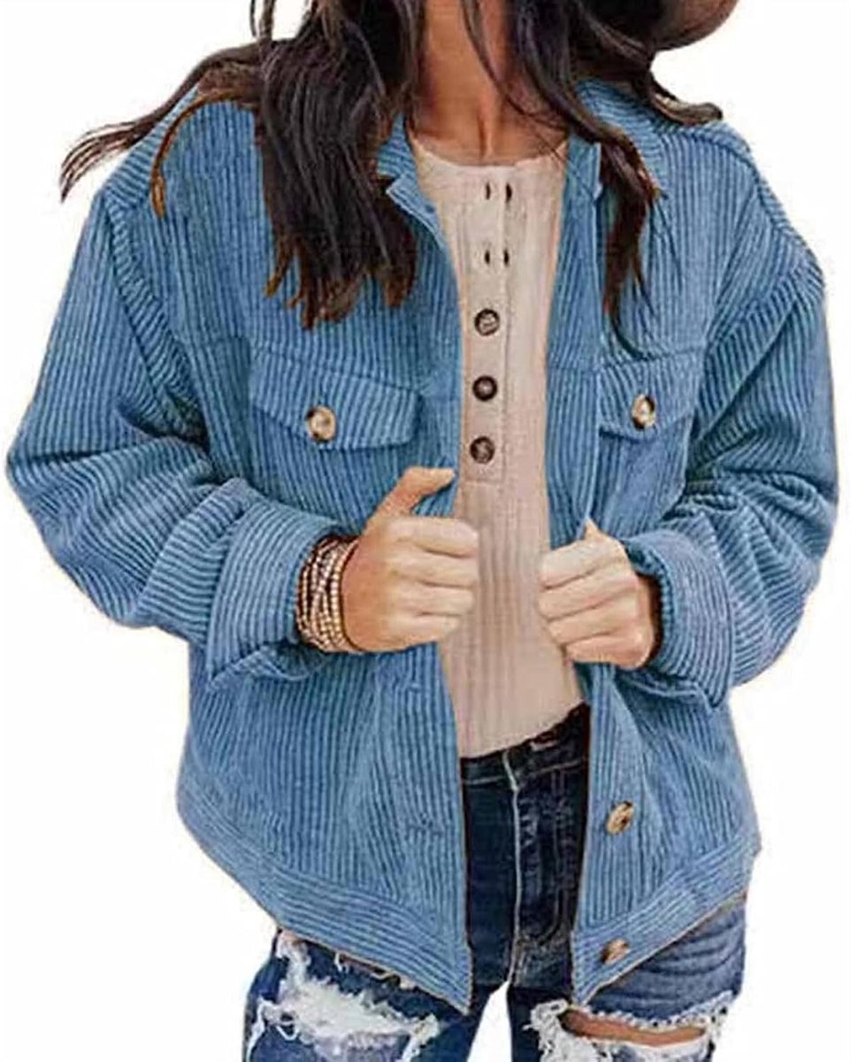 Kort Corduroy Jack Corduroy Vintage Kort Jack Lange Mouwen Uitloper Winter Lente Herfst top Uitloper Mode Lang