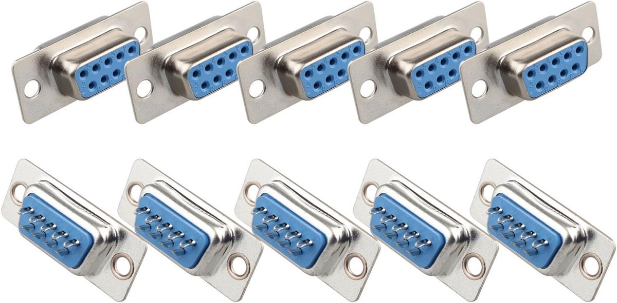 Image of 10 Stks Computer DB9 Vrouwelijke naar Mannelijke Connector RS232 Socket Adapter Soldeer Type 9 Pin D-SUB Connectoren