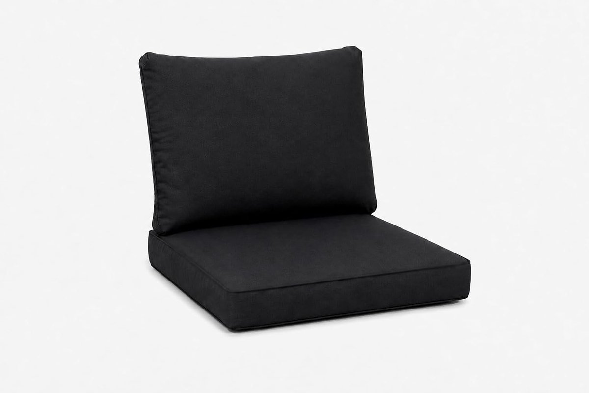 Set voor polyrotan bank 2-3 zits (zwart, set: 56x52+56x45)