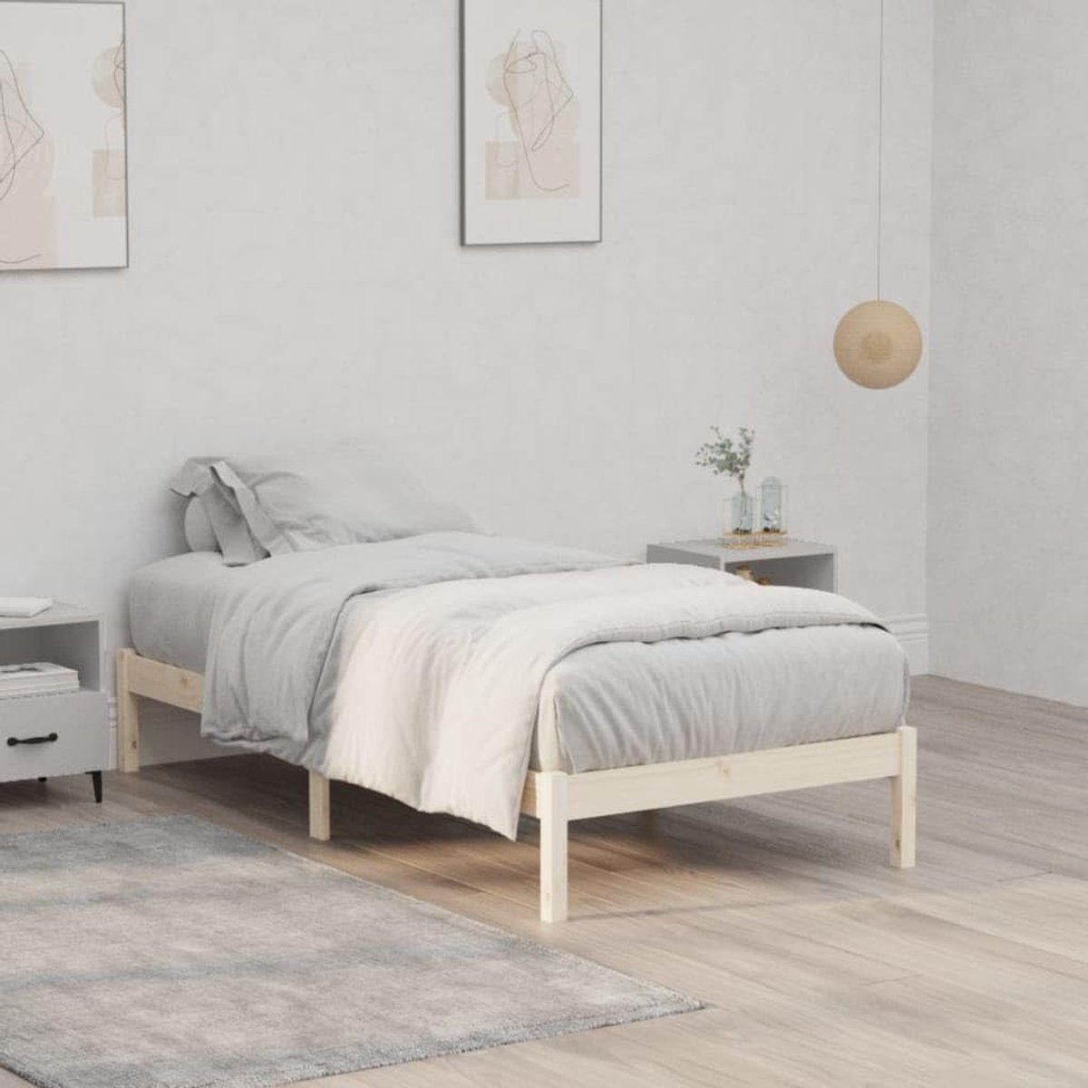 Grenenhouten lattenbodem Rustieke uitstraling 100x190 cm naturel