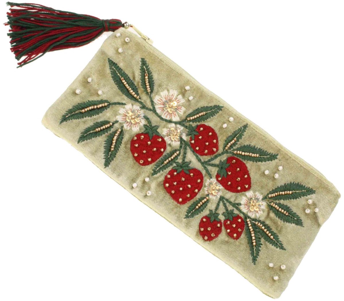 Make-up/ Etui Aardbeien, rood 9x20cm