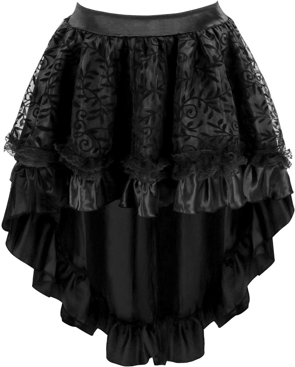 Steampunk rok voor dames, asymmetrisch, chiffon, kant, tule rok, grote maten