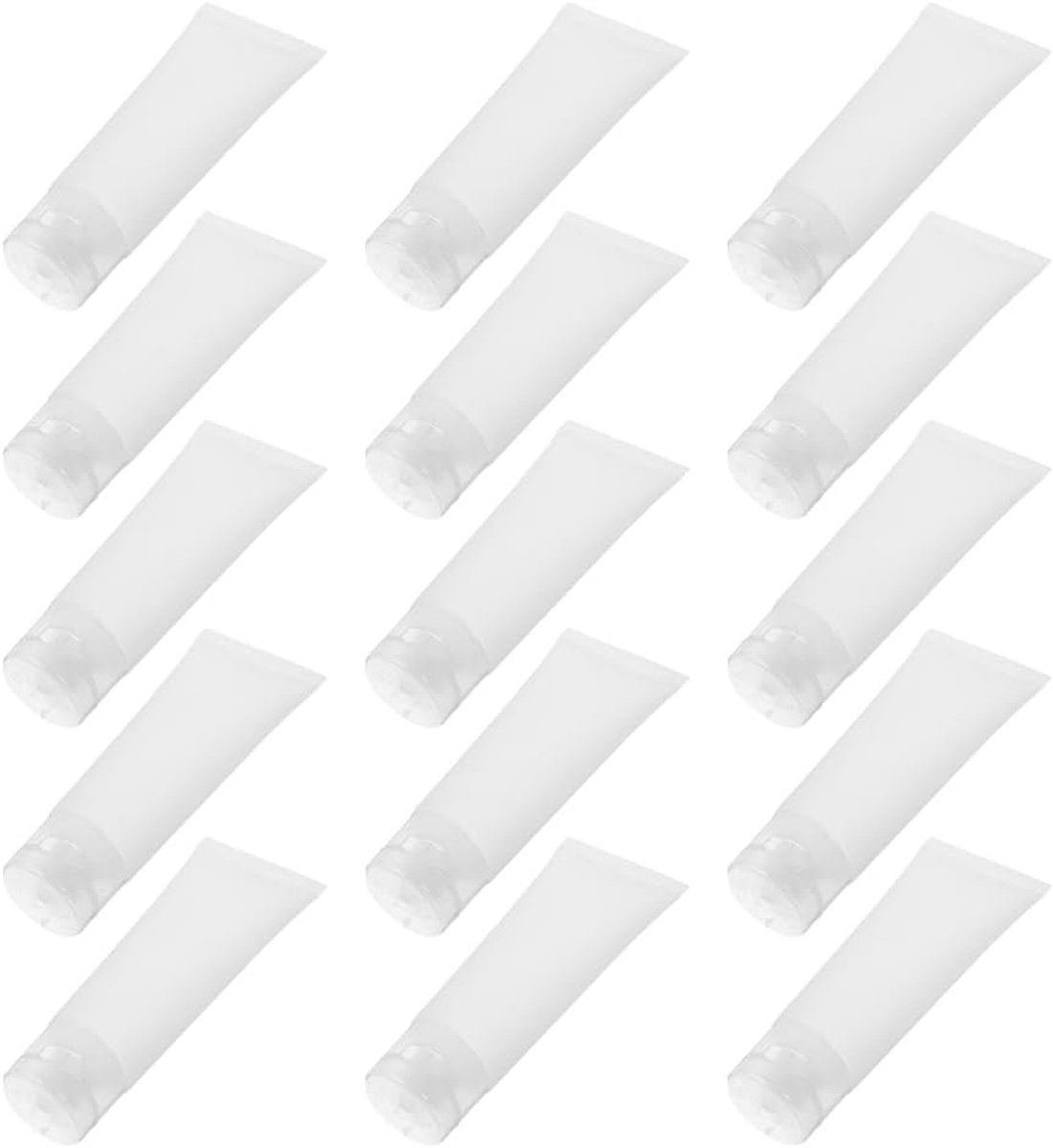 50 stuks kleine reiscontainers: 50 ml navulbare lege crèmetubes met flipdop, plastic reisflesjes voor lotionreiniger en tandpasta