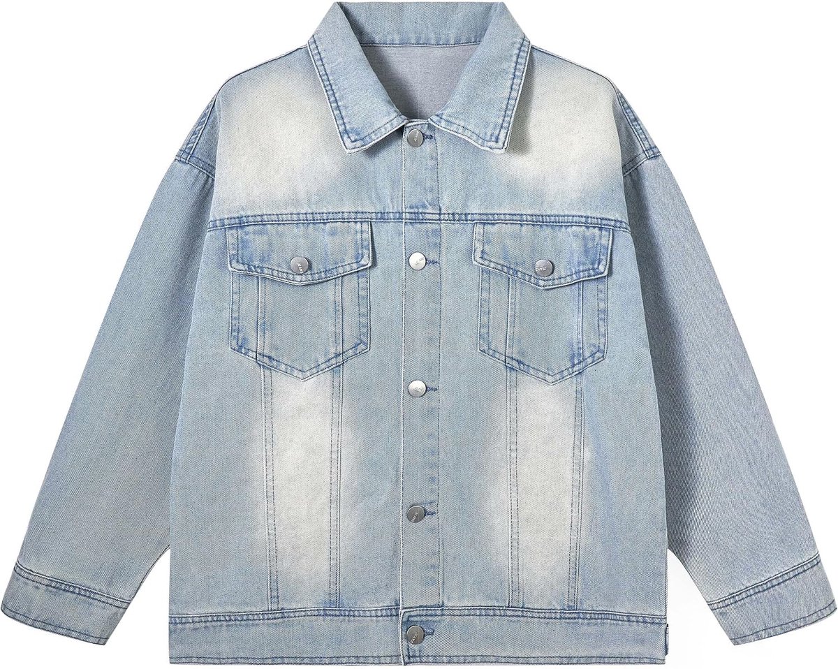 Spijkerjack voor jongens, denim gewassen jassen met knopen, jeansjas voor kinderen