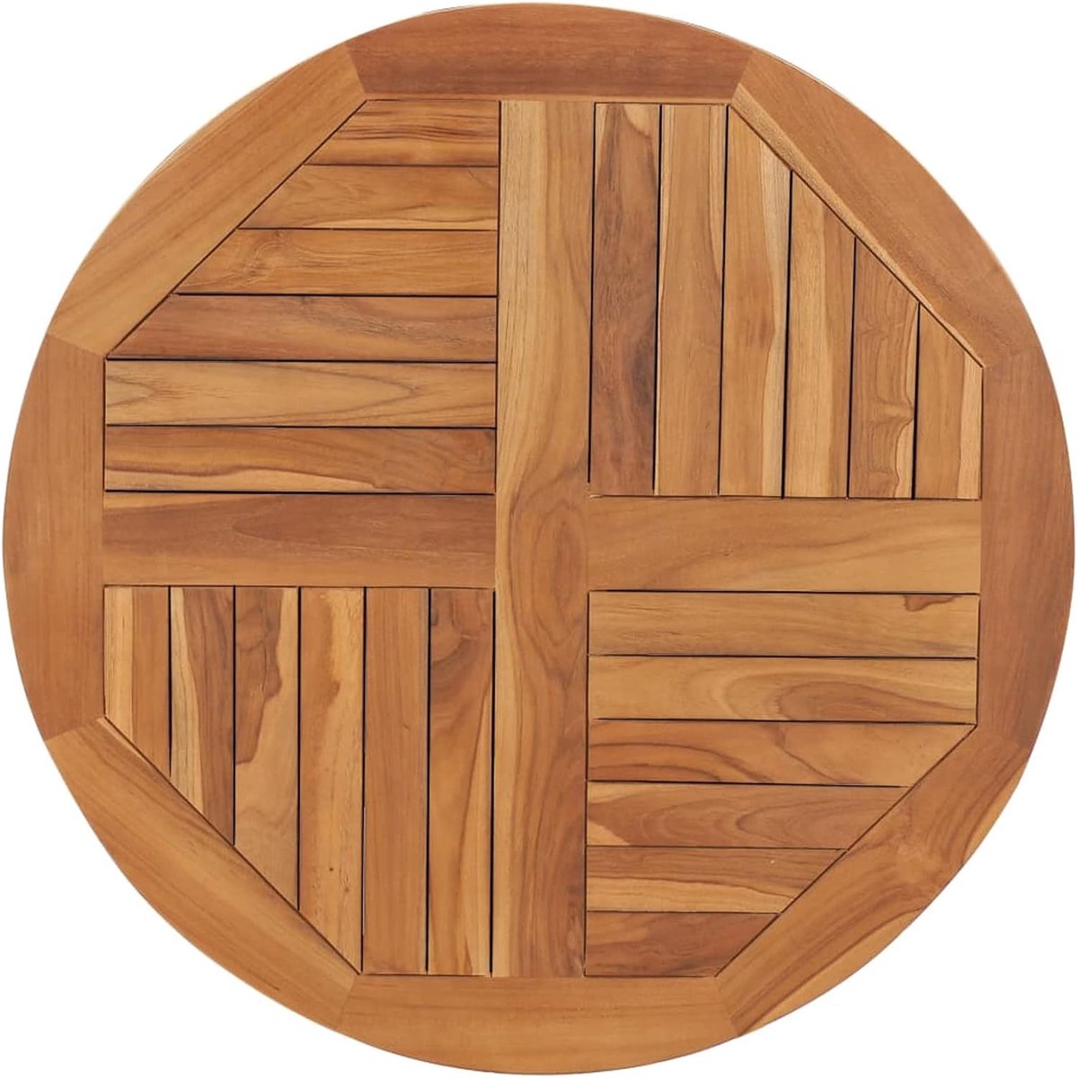 Rond tafelblad, tafelblad voor eettafel, reserveplaat, woonkamer, kantoor, massief hout, teakhout, 2,5 cm, 80 cm