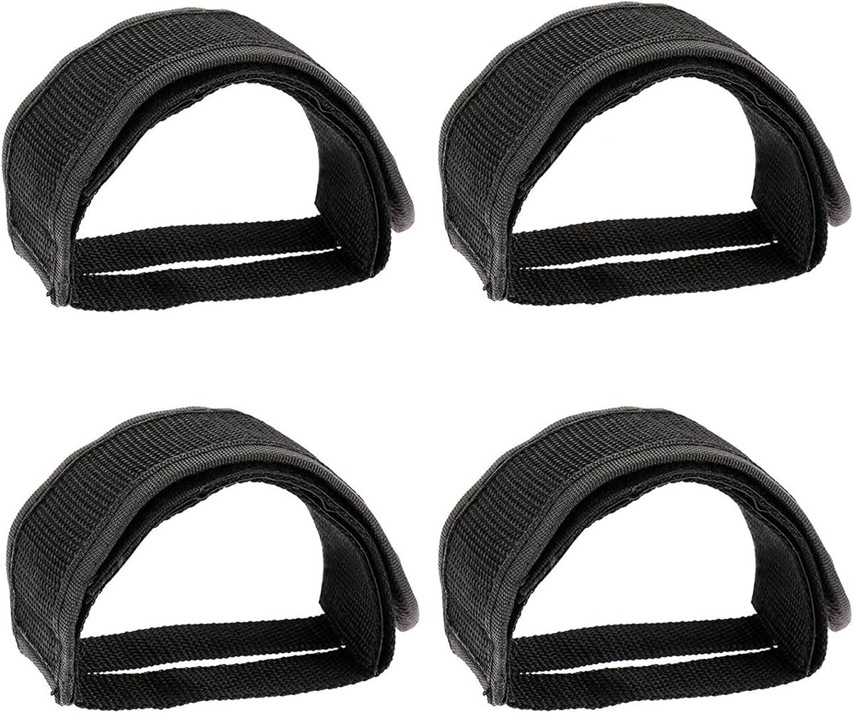 4 stuks fietspedaalriemen, fietspedaalbanden, zelfklevende dubbele glijriemen, voor beginners voor het trainen van de fiets, spinning, fiets, thuis of gym, zwart